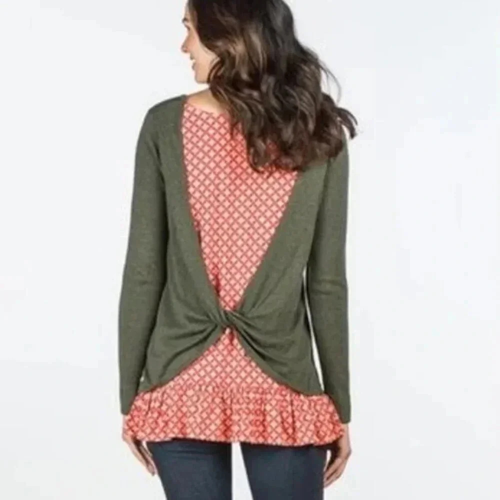 Matilda Jane Green and Red Twist Layered Tunic